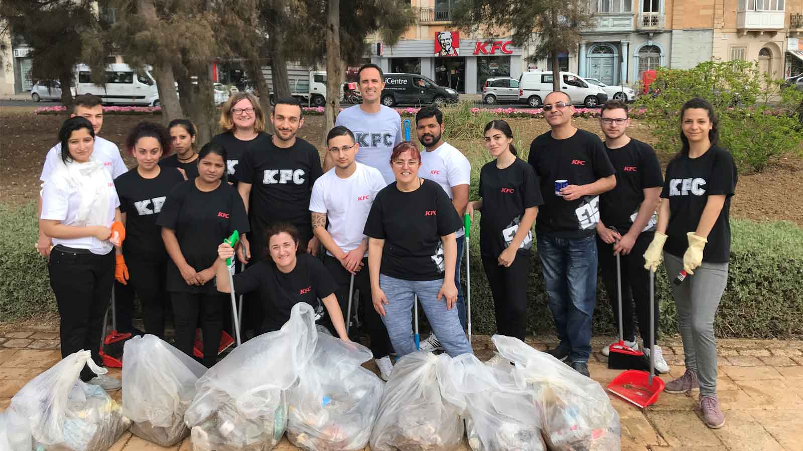 KFC Malta team clean up the neighbourhood  