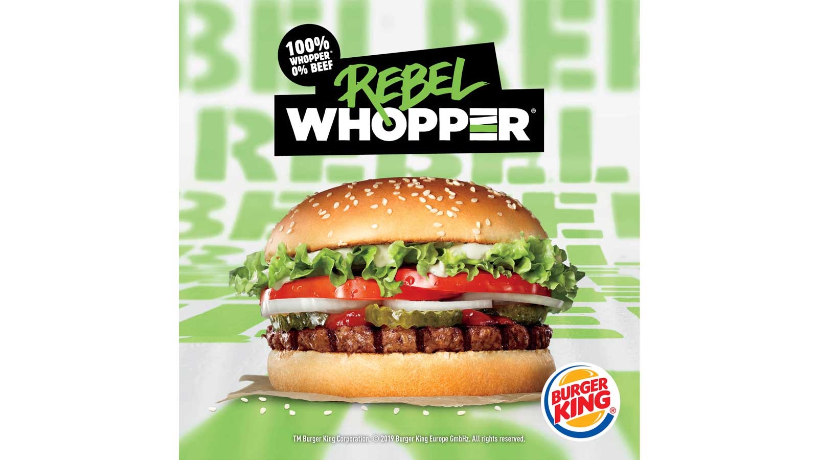 Burger King unveils the Rebel Whopper: 100% Whopper, 0% Beef 